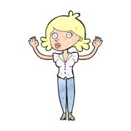 cartoon woman surrendering N13