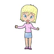 cartoon woman shrugging shoulders N623