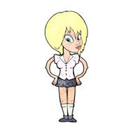 cartoon woman with hands on hips N292