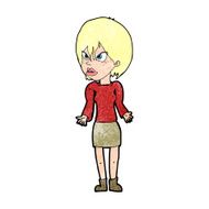 cartoon annoyed woman N248