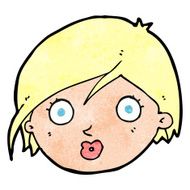 cartoon surprised female face N80