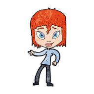 cartoon relaxed woman pointing N13