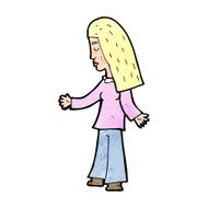 cartoon woman with open arms N128