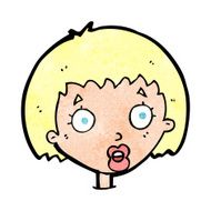 cartoon surprised female face N82