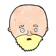 cartoon shocked man with beard N17