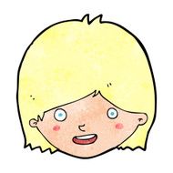 cartoon happy female face N231