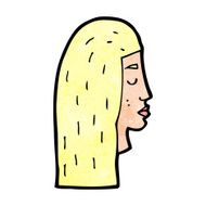 cartoon female face profile N13