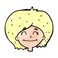 cartoon happy female face N232