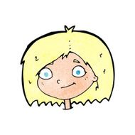 cartoon happy female face N233
