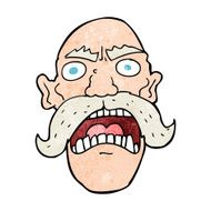 cartoon angry old man N193