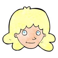 cartoon happy female face N234