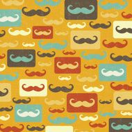 retro seamless pattern with mustache N3