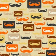 retro seamless pattern with mustache N5