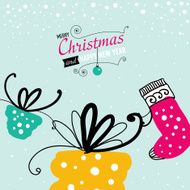 Post card with christmas doodles N2