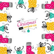 Post card with christmas doodles N3