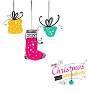 Post card with christmas doodles N5
