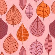 Vector seamless pattern with leaf autumn