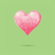 Romantic Valentine sketch heart invitation postcard
