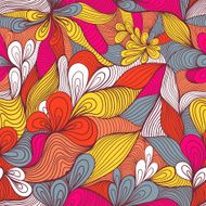 colorful seamless abstract hand-drawn pattern waves background N22