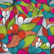 colorful seamless abstract hand-drawn pattern waves background N23