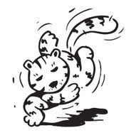Black and White Running Cat vector illustration N2