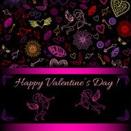 Happy Valentines signs on the black background N3