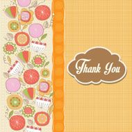 romantic Thank You card with flowers N3