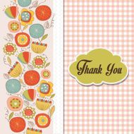 romantic Thank You card with flowers N4