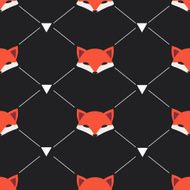 Seamless vector pattern with fox
