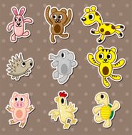 animal stickers N15