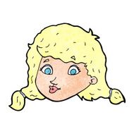 cartoon pretty female face N123