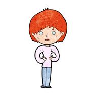 cartoon woman making Who Me? gesture N61