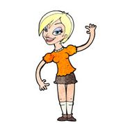 Cartoon Girl Waving N41