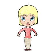 cartoon woman shrugging shoulders N624