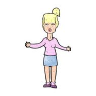 cartoon woman shrugging shoulders N625
