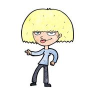 cartoon happy woman pointing N90