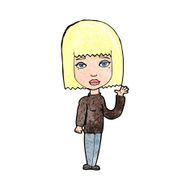Cartoon Woman Waving N437