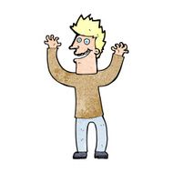 cartoon excited man N136