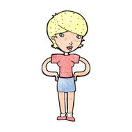 cartoon woman with hands on hips N293