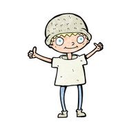 cartoon boy with positive attitude N28