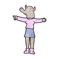 cartoon pointing werewolf woman N9
