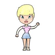 Cartoon Woman Waving N438