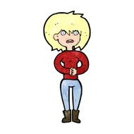 cartoon worried woman N101