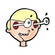 cartoon excited boy's face N13