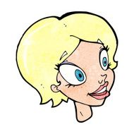 cartoon pretty female face N124