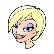 cartoon pretty female face N125