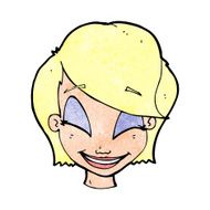 cartoon pretty female face N126
