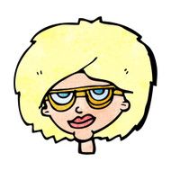 cartoon woman wearing spectacles N52