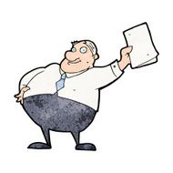 cartoon boss waving papers N13