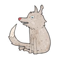cartoon wolf sitting N9